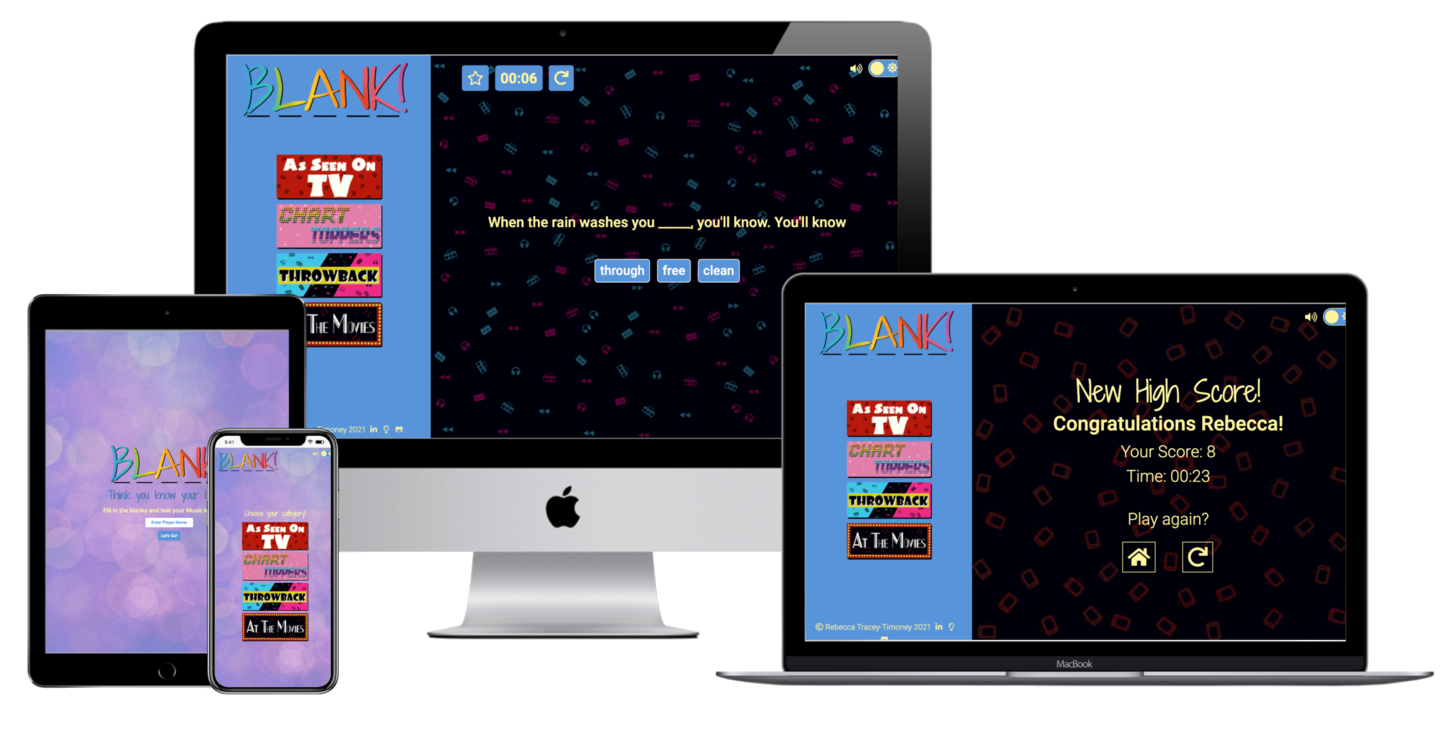 Responsive screens image of Blank! Interactive quiz